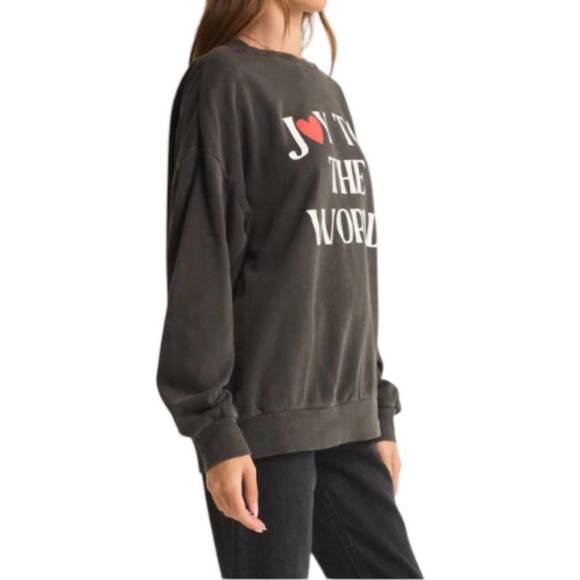 NEW Z SUPPLY joy to the world sweatshirt in charcoal - Picture 3 of 3